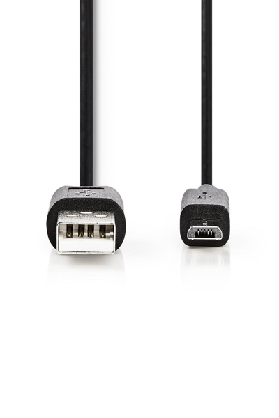 Nedis CCGP60500BK20 - 2 m - USB-A - Micro-USB B - USB 2.0 - Male/Male - Black
