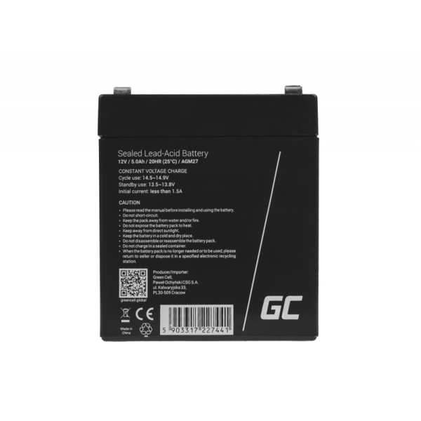 AGM27 UPS battery Sealed lead acid (VRLA) 12 V 5 Ah - AGM27