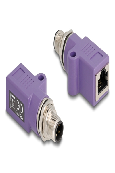 Adaptateur réseau Delock - 4 broches M12-D (M) fileté vers RJ-45 (F)