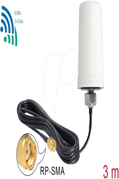 Delock WLAN RP-SMA - Antenn - utomhus - 89449