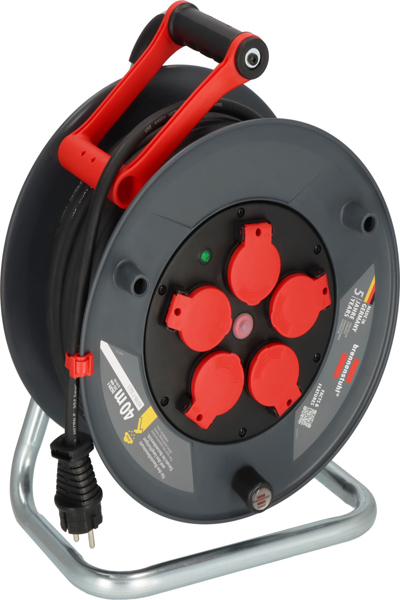 Brennenstuhl 9232400100, Svart, Röd, Plast, 5 AC-uttag, Rak, 40 m, IP44 - 9232400100