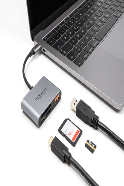 Delock USB-C Card fÃƒÂ¼r SD und Micro Speicherkarten+ USB 10 Gbps - Card-Reader - Secure Digital (SD) - 91016