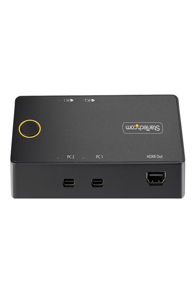 StarTech.com 2-portars USB-C KVM-switch, enkel 4K 60Hz HDMI-skärm, dubbla 100W strömförsörjningsportar, bussdriven, kompatibel med USB typ-C/USB4/Thunderbolt 3/4 - C2-H46-UC2-PD-KVM