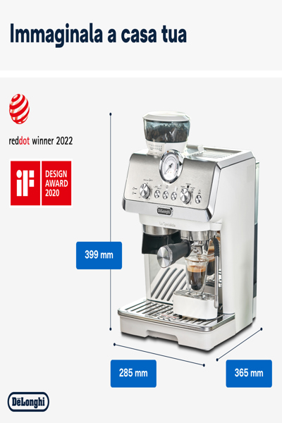 De Longhi EC 9155.W - Vacuum coffee maker - 1.5 L - Coffee beans - Built-in grinder - 1550 W - Silver - 132126061
