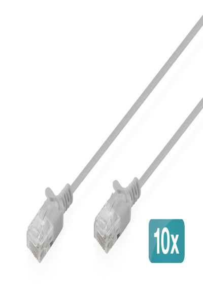 DIGITUS Patch Cable Cat 6 U-UTP Slim Gray 10 Pieces - Cable - Network - DK-1618-050S-10