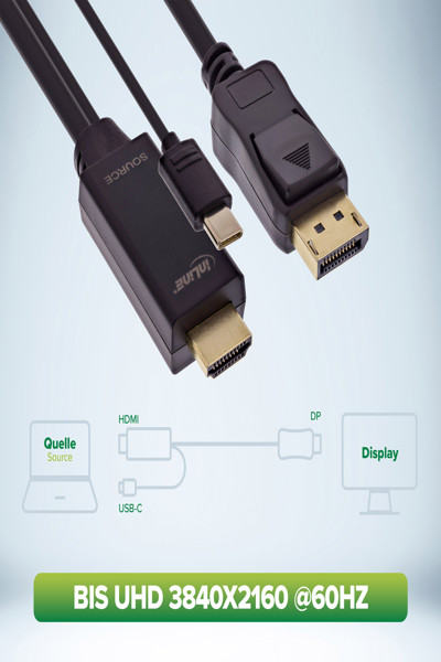 Câble convertisseur HDMI vers DisplayPort 4K en ligne 2 m