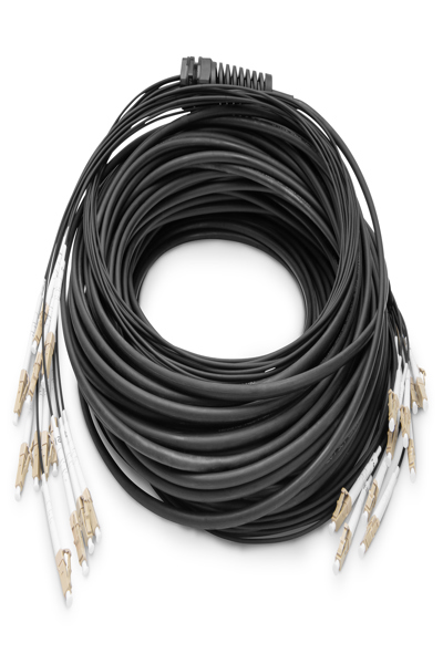 DIGITUS Pre-assembled Fiberglass Universal Breakout Cable, Multi Mode OM4, 12 Fibers, LC/UPC - LC/UPC - DK-2433CU050BK-BBB