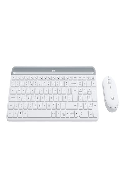Logitech Slim Wireless Combo MK470 - Full-size (100%) - Wireless - RF Wireless - QWERTY - White - Mouse included - 920-009203