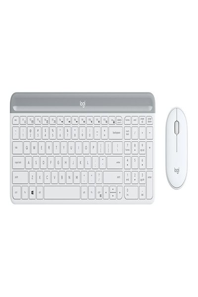 Logitech Slim Wireless Combo MK470 - Full-size (100%) - Wireless - RF Wireless - QWERTY - White - Mouse included - 920-009203