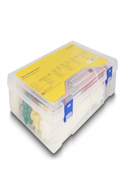Delock Cable tie assortment box with cable tie installation tool 600 pieces assorted colours - Hook & loop cable tie - Metal - Plastic - Multicolour - 295 mm - 195 mm - 60 mm - 18640