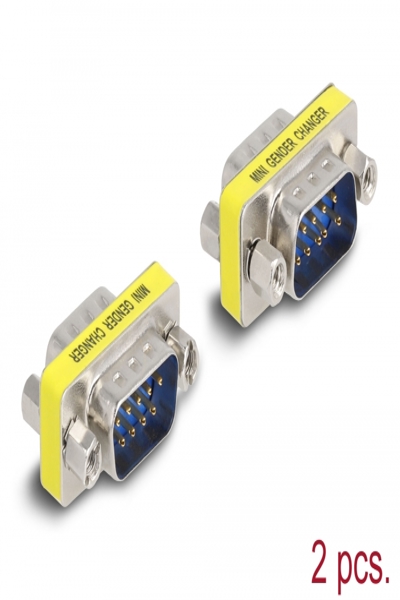 Delock Gender changer - DB-9 (M) to DB-9 (M) (pack of 2) - 66464