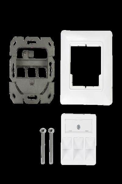 Boîtier mural LogiLink Keystone à 3 ports, incliné à 45°