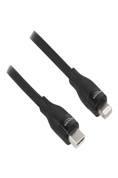 Delock USB-C to Lightning Data and Charging Cable MFi Certified Black 0.5m - 86636