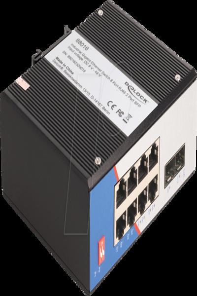 Delock-switch - 8 x 10/100/1000 + 2 x SFP - 88016