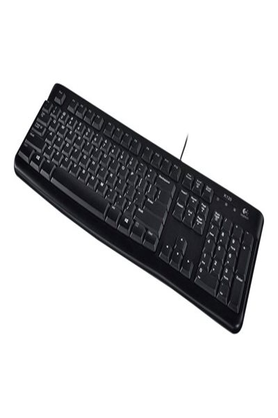 Logitech K120 Corded Keyboard - Full-size (100%) - Wired - USB - Membrane - QWERTY - Black - 920-002492