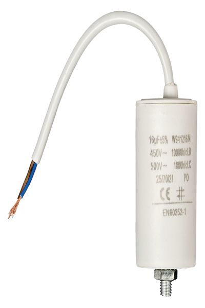 Nedis W9-11216N - Fixed capacitor - Cylindrical - White - 16000 nF - 5% - 450 V