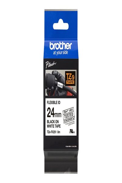 Brother TZe-FX251 - Adhesive - black on white - TZEFX251