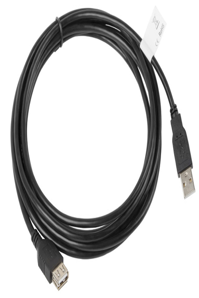 Lanberg CA-USBE-10CC-0030-BK - 3 m - USB A - USB A - USB 2.0 - 0.48 Gbit/s - Black
