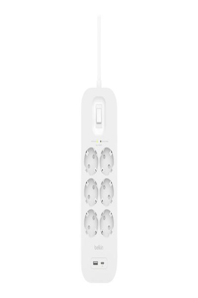 Belkin Protection contre les surtensions avec USB-C 6 prises - SRB002VF2M