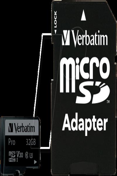 Verbatim PRO - Flash memory card (SD adapter included) - 47041