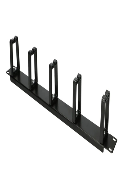 Organiseur de câbles noir Extralink 1U 19" avec anneaux en plastique