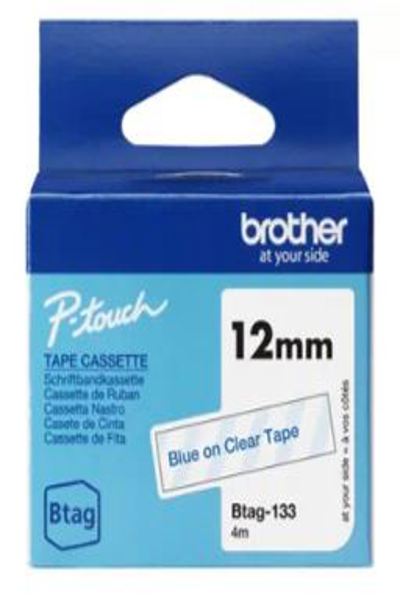 Brother BTAG-133 - Blue on clear - BTAG133