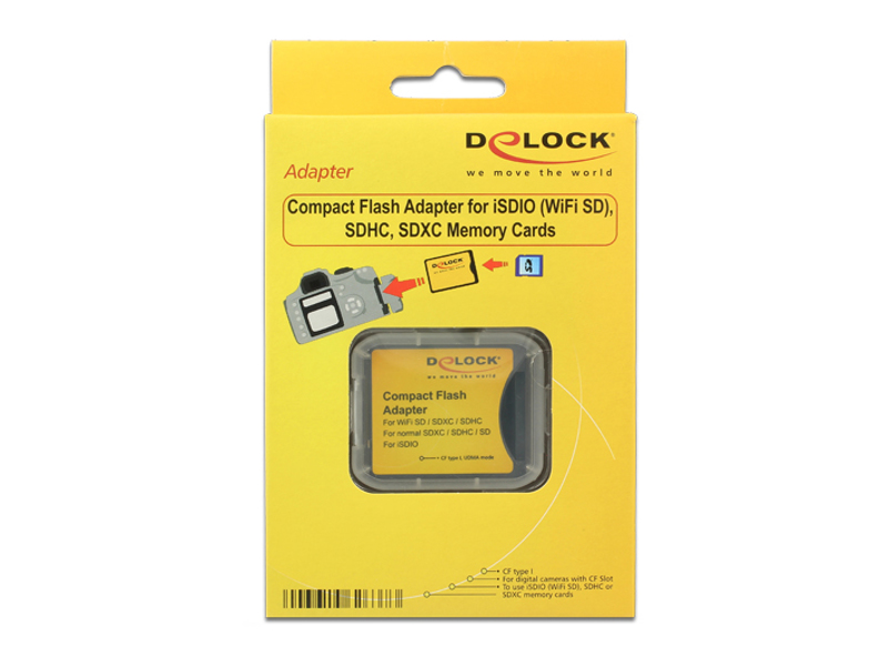 Delock Compact Flash-adapter för iSDIO (WiFi SD) - 62637