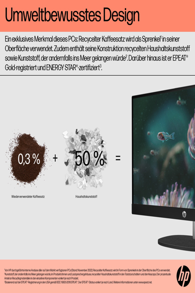 HP 24-cr0110ng All-in-One PC: Ryzen 3 7320U, 4.1 GHz - A3HE5EA