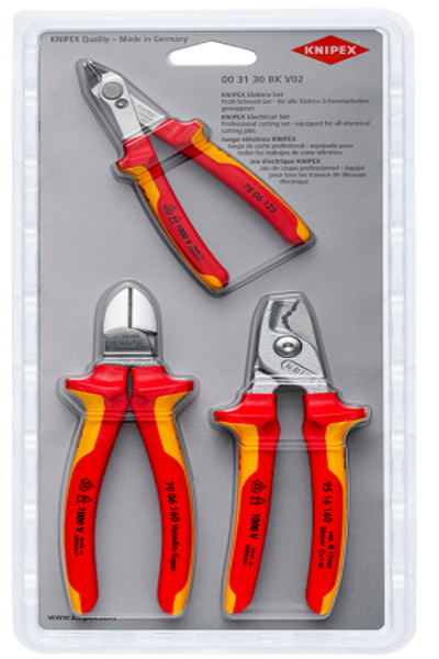 Jeu de pinces KNIPEX 00 31 30 BK V02 Rouge Jaune