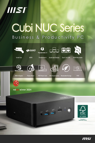 MSI Cubi NUC 1M Intel Core i7 150U Barebone - CUBI NUC 1M I7 150U BB