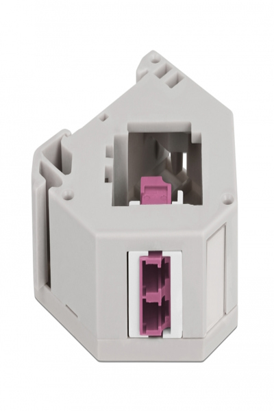 Delock DIN Rail Adapter with Keystone LC Duplex Female to LC Duplex Female Violet - Grey/White - Plastic - 87195