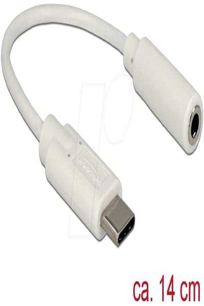 Delock Ljudadapter - 24-pin USB-C hane till mini-phone stereo 3,5 mm hona - 65913