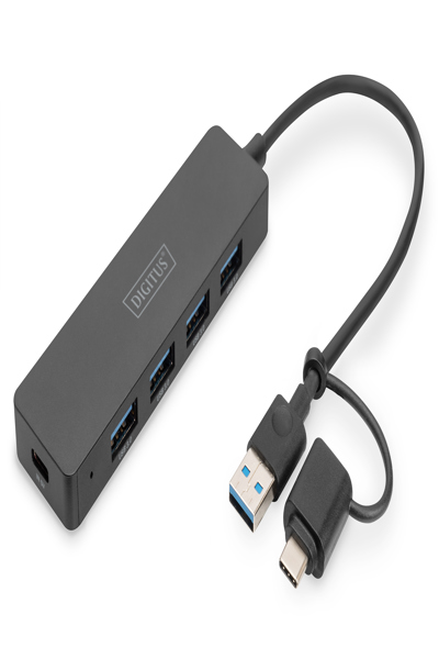 DIGITUS USB 3.0 Hub 4-Port, Slim Line - DA-70235