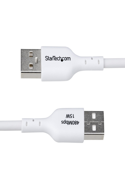 StarTech.com 2m vit USB-A till USB-C laddningskabel - USB2AC2MNCWHE