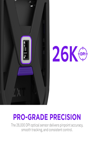 NZXT Lift Elite Wireless Gaming Maus Schwarz - Mouse - 26,000 dpi - MS-101NB-01
