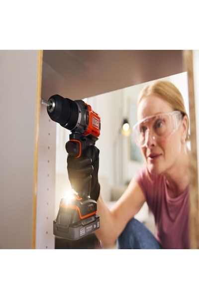 Black & Decker BCD383D1XC-QW, Pistol grip drill, Orange, 1.3 cm, Battery, 2 Ah, 18 V - BCD383D1XC-QW