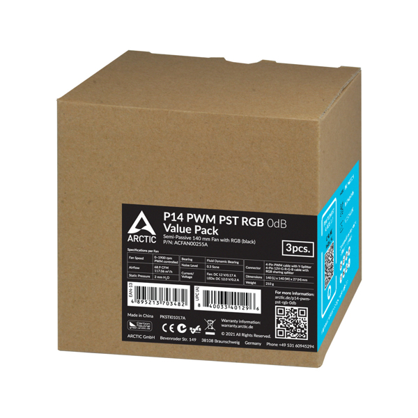 Arctic P14 PWM PST - Value Pack - Computer fan - 140 mm - ACFAN00255A