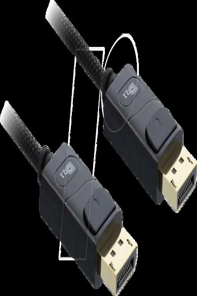 Delock Coaxial DisplayPort Cable 16K 60 Hz 80 Gbps with Braided Sheath - Cable - Digital/Display/Video - 81672