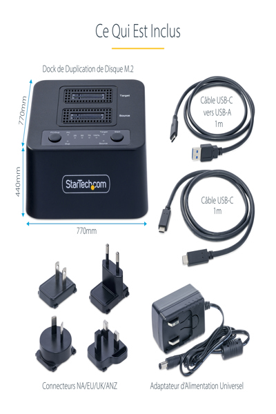 StarTech.com 1:1 fristående M.2 NVMe-hårddiskduplikator och dockningsstation - M2-HDD-DUPLICATOR-N1