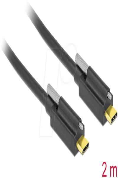 Câble USB Delock - USB-C (M) 24 broches vissable vers USB-C (M) 24 broches vissable
