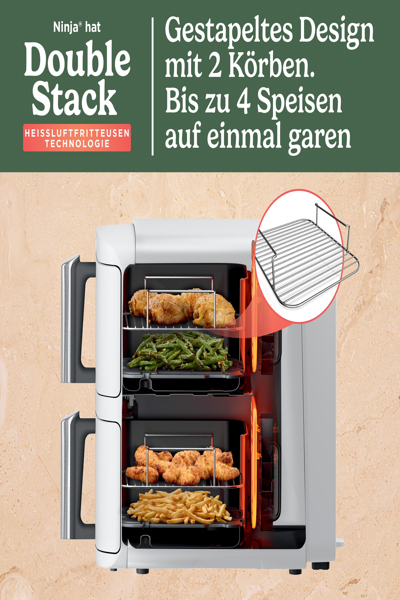 SharkNinja Ninja DoubleStack SL400EUWH - Hot air fryer - SL400EUWH