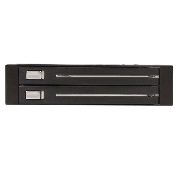 StarTech SATA Hot Swap removable frame without carrier - Mobile hard drive storage rack 2x 6.4cm (2.5") - Storage bay adapter - Black (HSB220SAT25B) - HSB220SAT25B
