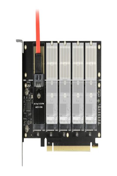 Delock PCI Express x16 Card to 5 x internal M.2 Key B / SATA - PCIe - M.2 - PCIe 3.0 - 0.5 m - China - Windows 10 - Windows 7 - Windows 8.1 - 90435