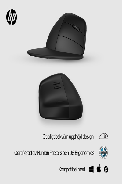 HP 920 Ergonomic Wireless Mouse: Right-hand, Vertical Design, 4000 DPI - 6H1A4AA