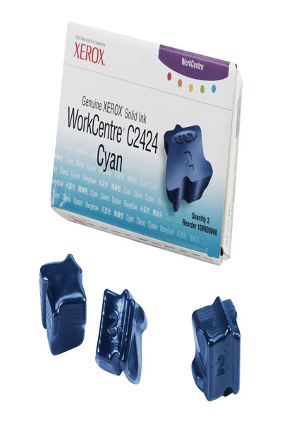 Xerox Genuine WorkCentre C2424 Solid Ink Cyan (3 sticks) - 3 pc(s) - Cyan - 3400 pages - Cyan - WorkCentre C2424 - United States - 108R00660