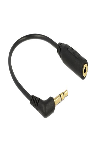 Delock Headphones adapter - stereo micro jack female to 4-pole mini jack male angled - 65673