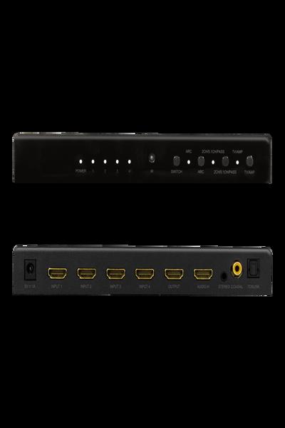 LogiLink HDMI Switch 4x1 4K/60Hz HDCP HDR ARC Audio-Extract - HD0046