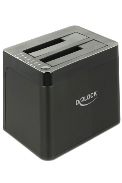 Delock Dubbel dockningsstation SATA HDD > USB 3.0 med klonfunktion - 62661