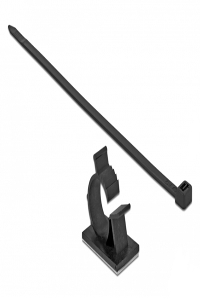 Delock Cable tie kit - desk mountable, wall mountable