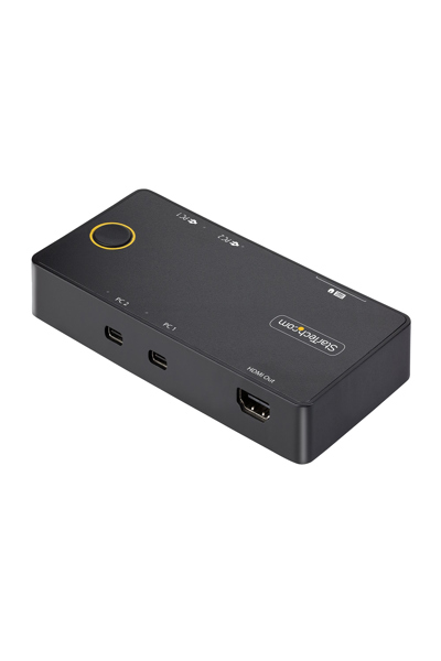 StarTech.com 2-portars USB-C KVM-switch, enkel 4K 60Hz HDMI-skärm, dubbla 100W strömförsörjningsportar, bussdriven, kompatibel med USB typ-C/USB4/Thunderbolt 3/4 - C2-H46-UC2-PD-KVM